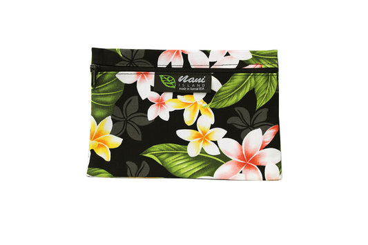 Cosmetic Pouch Small -  New Plumeria Black
