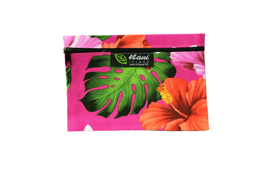 Cosmetic Pouch Small -  Luxury Hibiscus Pink