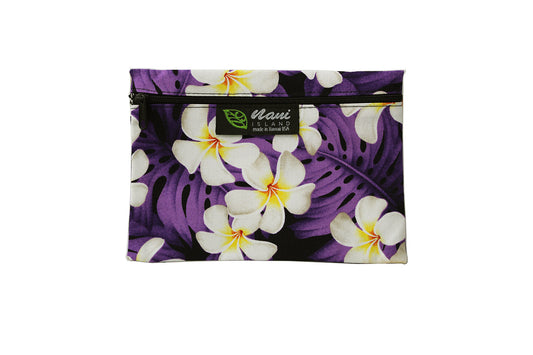 Cosmetic Pouch Small -  Modern Plumeria Purple