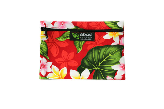Cosmetic Pouch Small -  New Plumeria Red