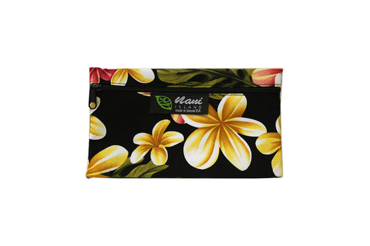 Glasses Pouch - Cute Plumeria Black