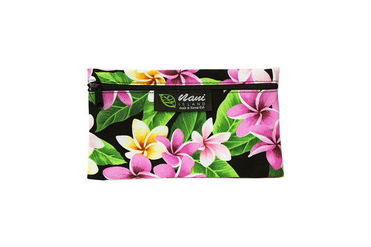 Glasses Pouch - Tropical Plumeria Black