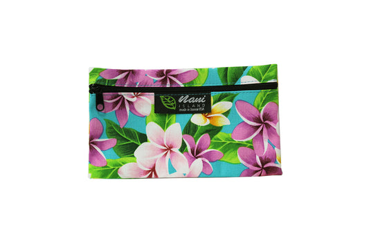 Glasses Pouch - Tropical Plumeria Teal