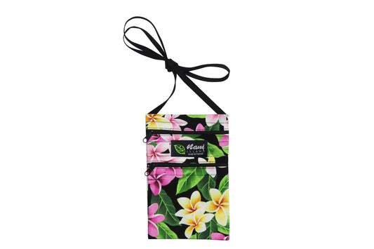 Iphone Bag -  Tropical Plumeria Black