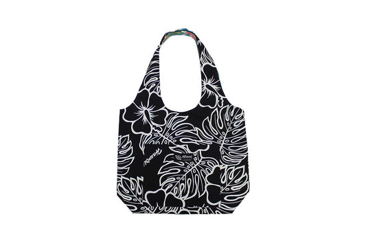 Reversible Hobo Bag - Monstera Lover Black