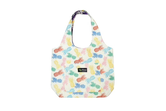 Reversible Hobo Bag - Pineapple Paradise Beige