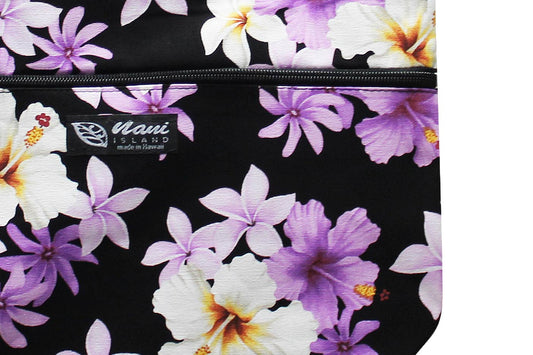 Tote Bag Zipper M - Dream of Flower Purple