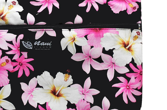 Tote Bag Zipper M - Dream of Flower Black