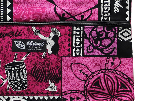 Tote Bag Zipper M - Honu Box Pink