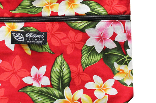 Tote Bag Zipper M - New Plumeria Red