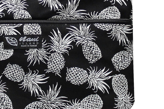 Tote Bag Zipper M - Pineapple Paradise Black