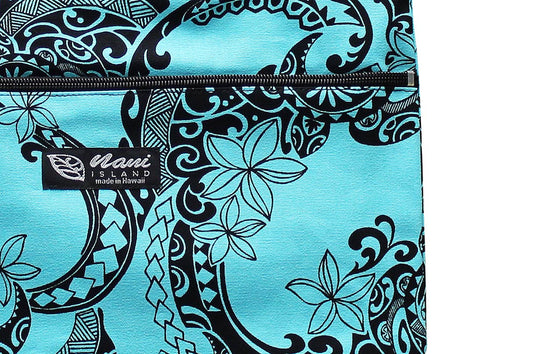 Tote Bag Zipper M - Tribal Tattoo Blue