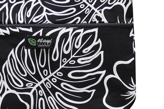 Tote Bag Zipper L - Monstera Lover Black