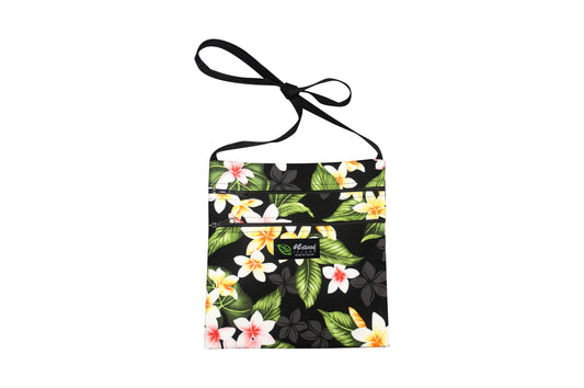 Passport Bag L - New Plumeria Black
