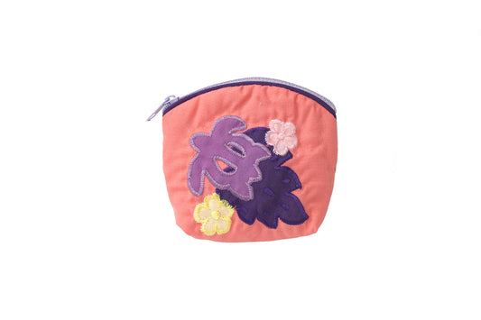 Quilted Coin Pouch - Pink/Purple