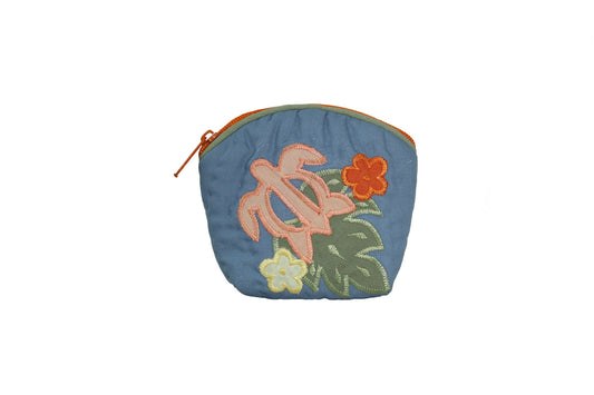 Quilted Coin Pouch - Blue/Green