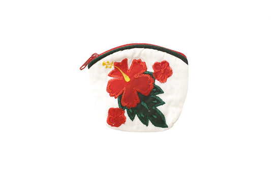 Quilted Coin Pouch - White/Hunter