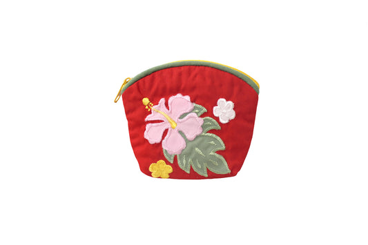 Quilted Coin Pouch - Red/Green
