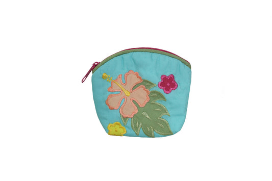 Quilted Coin Pouch - Turquoise/Green