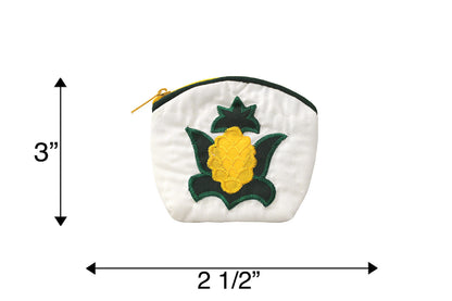 Quilted Coin Pouch - White/Hunter
