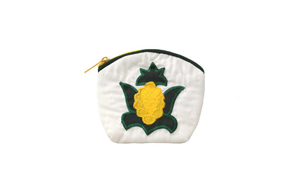 Quilted Coin Pouch - White/Hunter