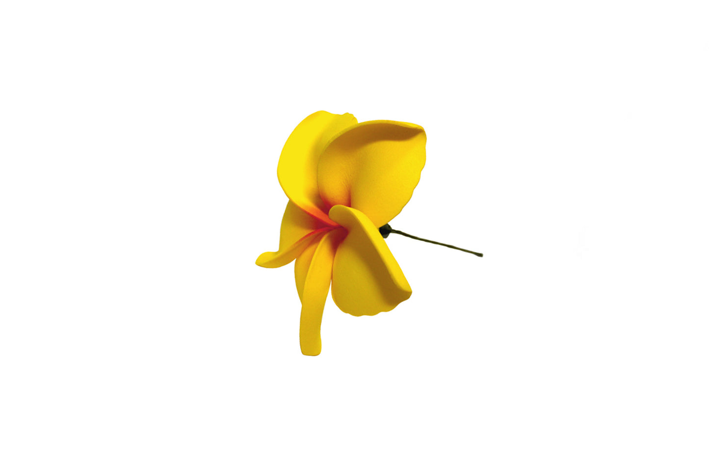 Foam Plumeria Stem Flower - Yellow/Red