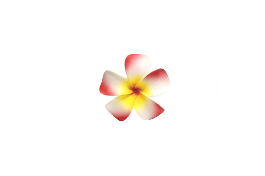 Foam Plumeria Stem Flower - Red/Yellow/Red