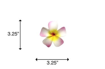 Foam Plumeria Stem Flower - Pink/Yellow
