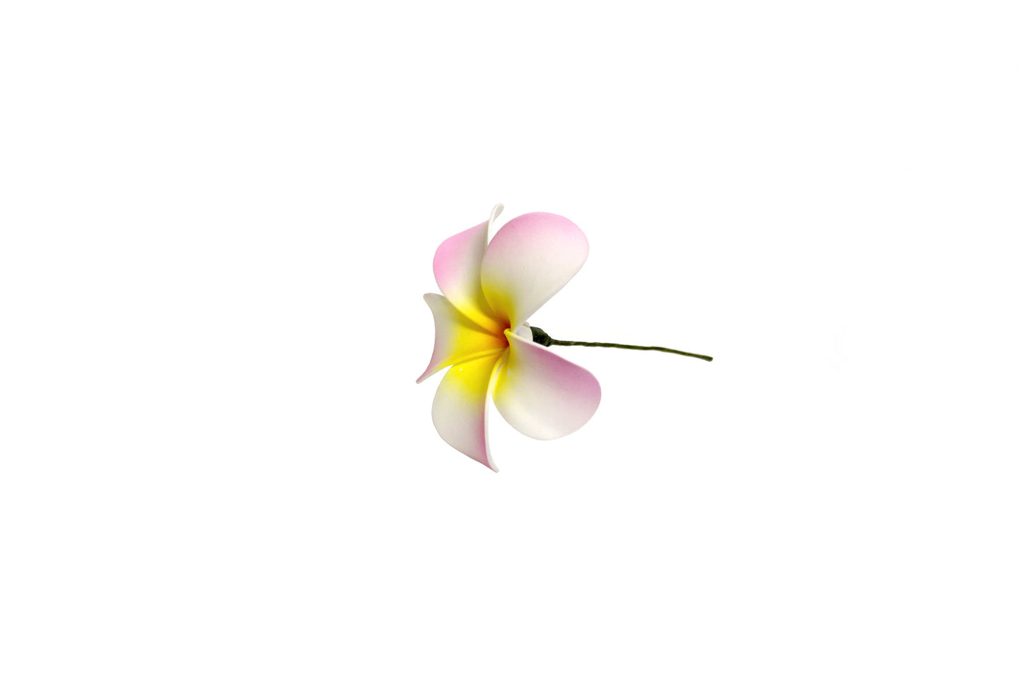 Foam Plumeria Stem Flower - Pink/Yellow