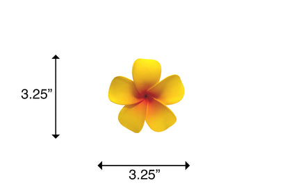 Foam Plumeria Stem Flower - Yellow/Red