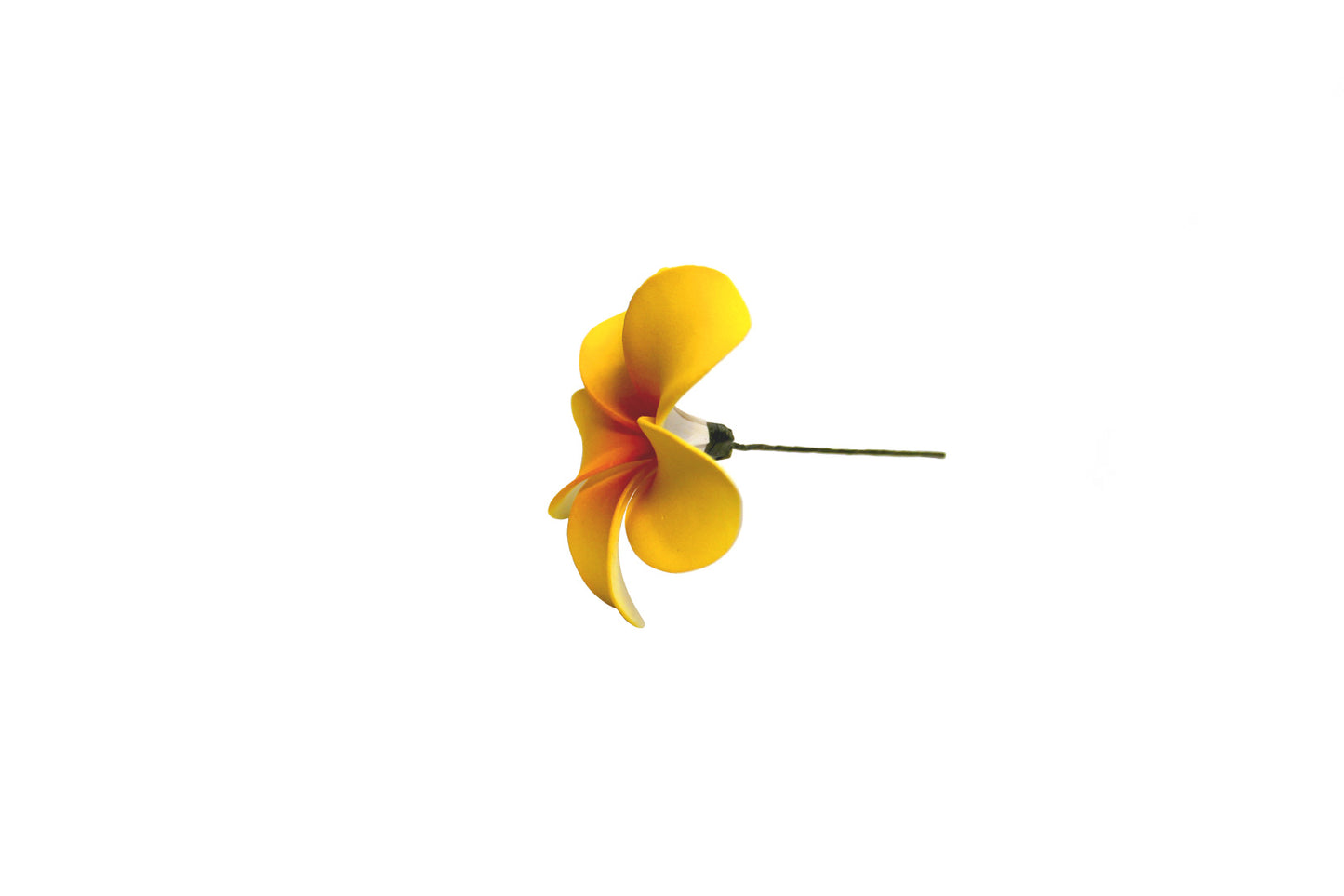Foam Plumeria Stem Flower - Yellow/Red