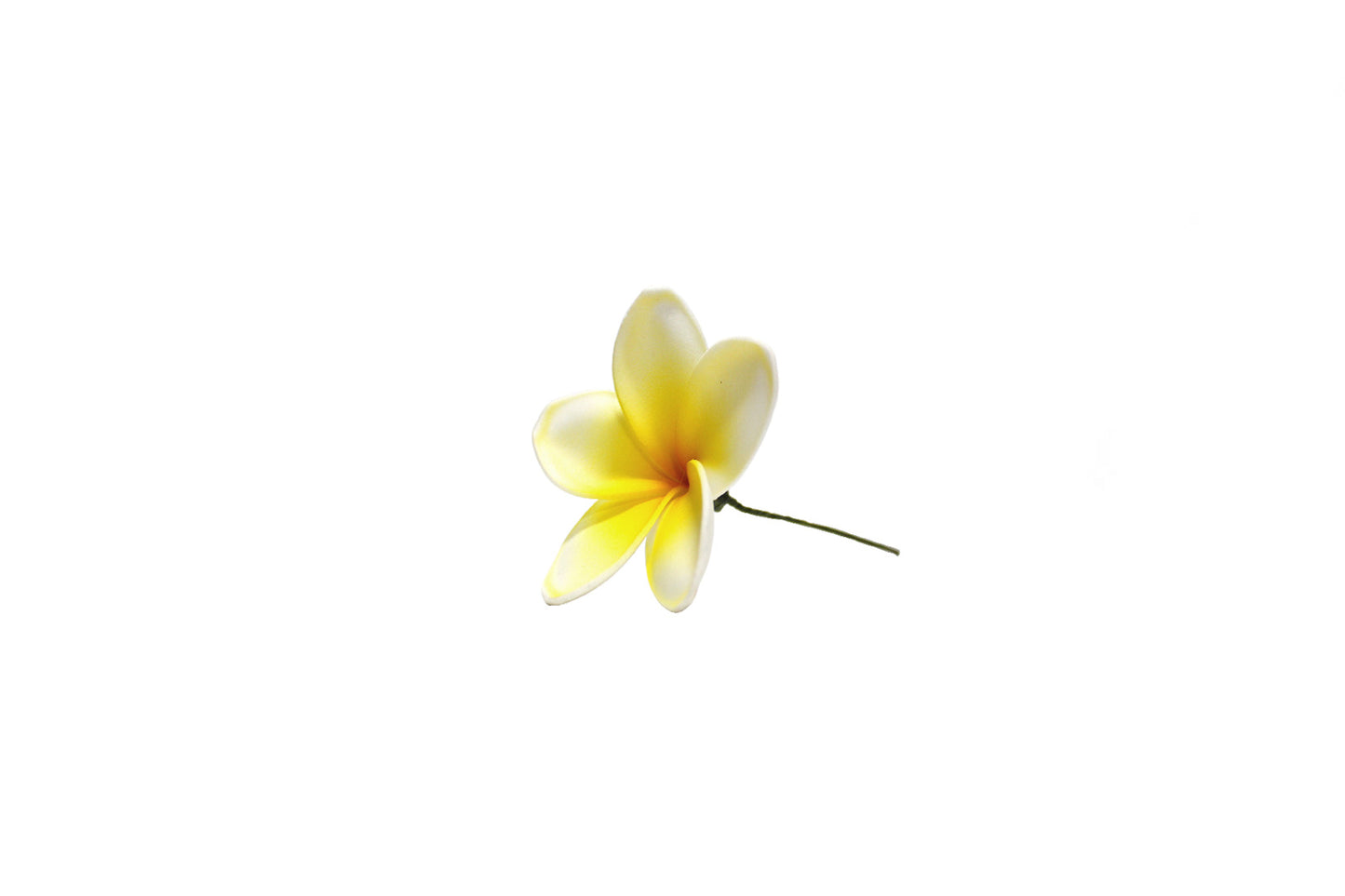 Foam Plumeria Stem Flower - Yellow/Orange
