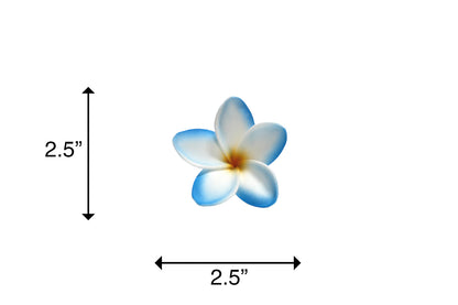 Foam Plumeria Stem Flower - Turquoise/Orange