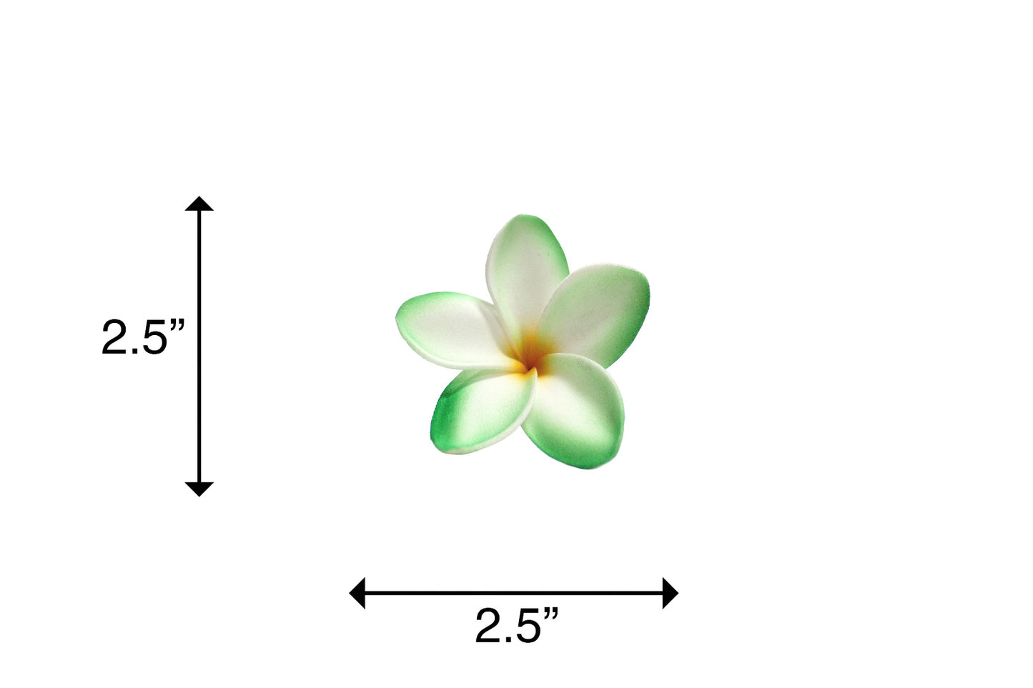 Foam Plumeria Stem Flower - Green/Orange