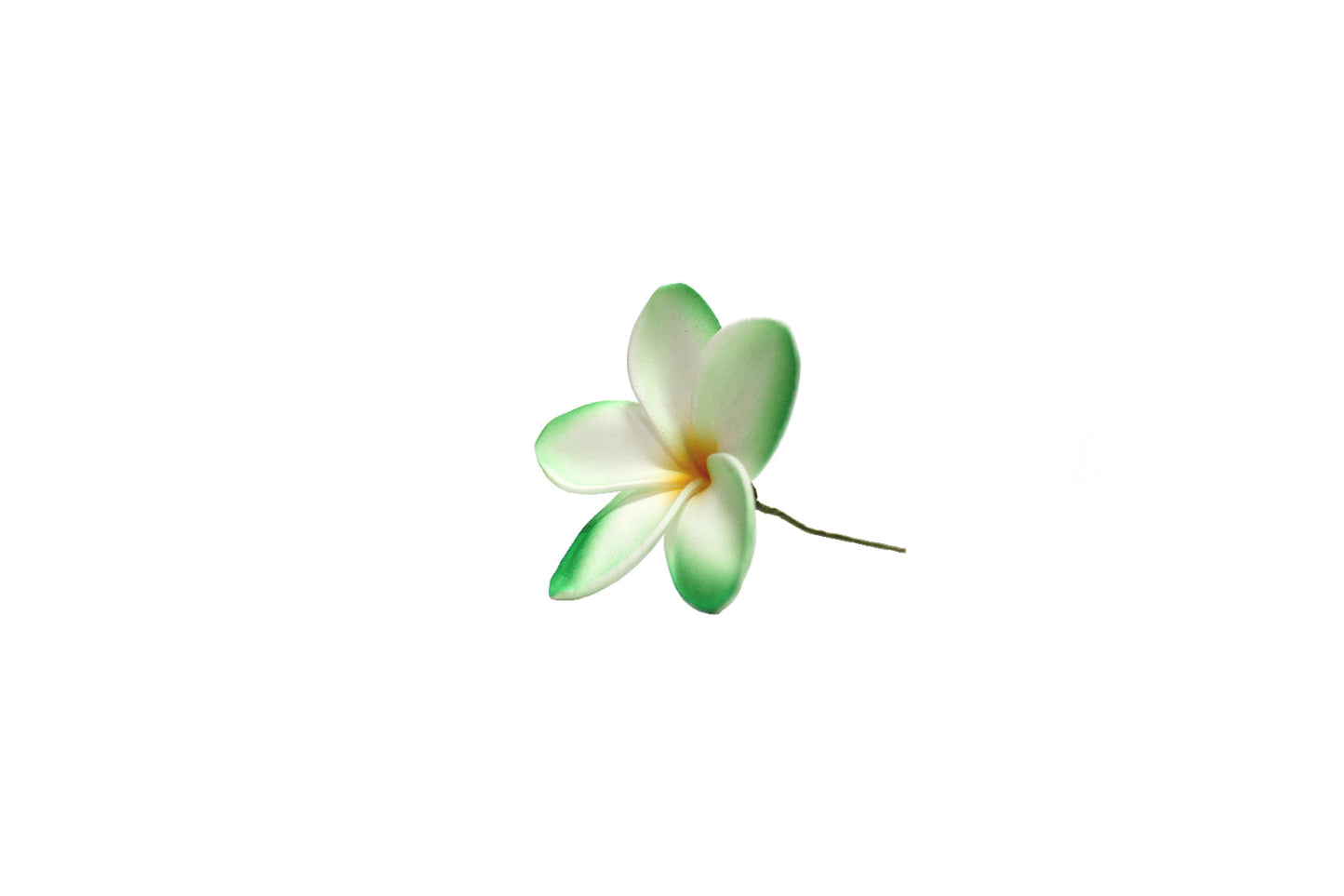Foam Plumeria Stem Flower - Green/Orange