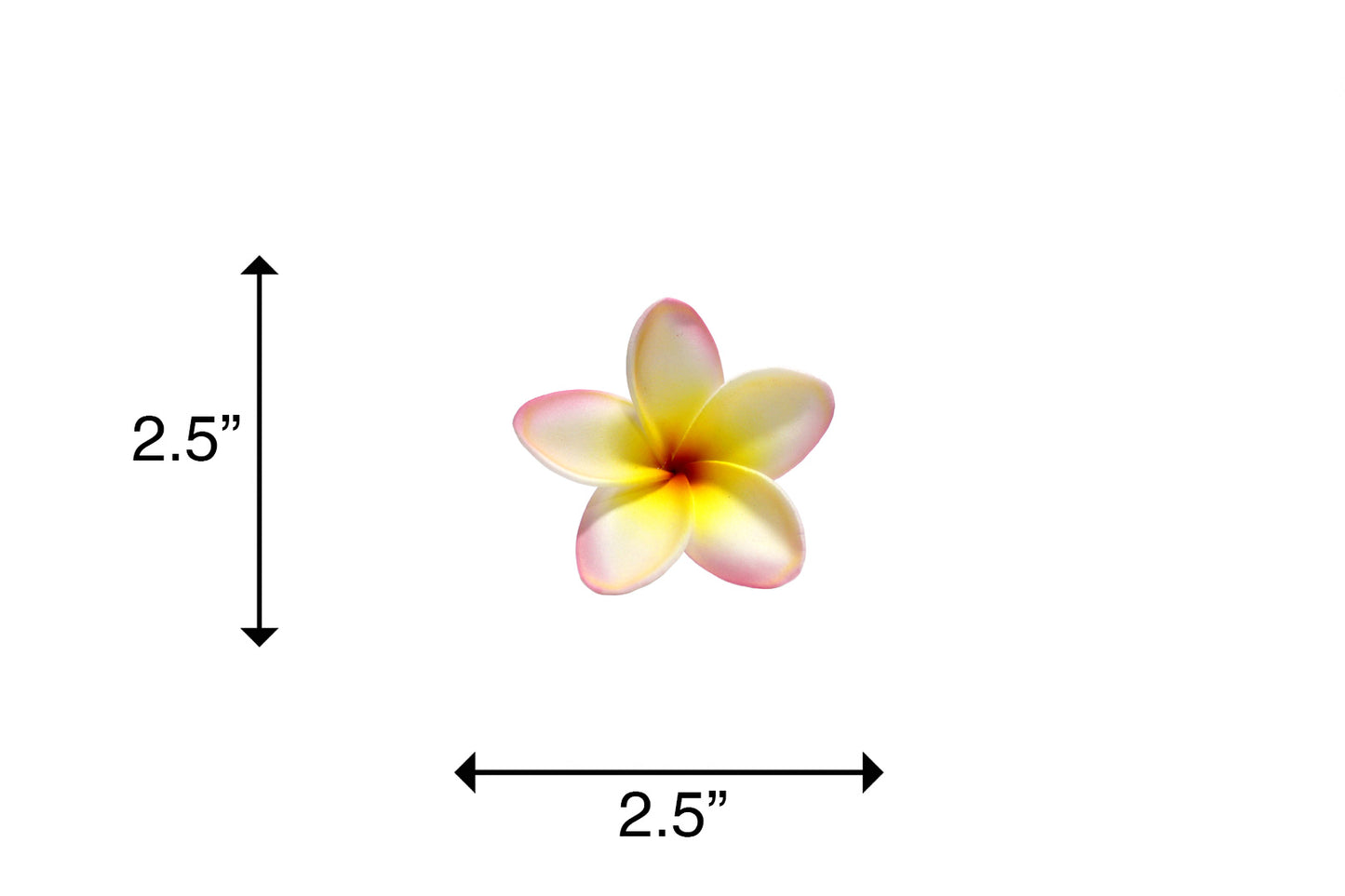 Foam Plumeria Stem Flower - Pink/Yellow