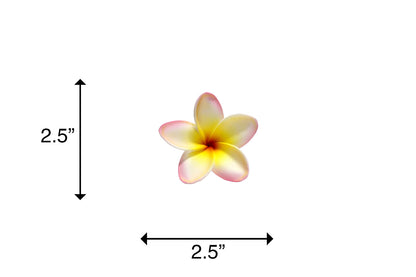 Foam Plumeria Stem Flower - Pink/Yellow