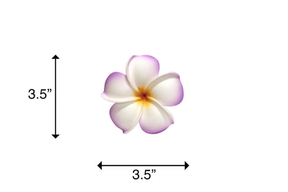 Foam Plumeria Stem Flower - Purple/Orange