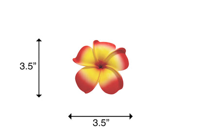 Foam Plumeria Stem Flower - Red/Yellow/Red