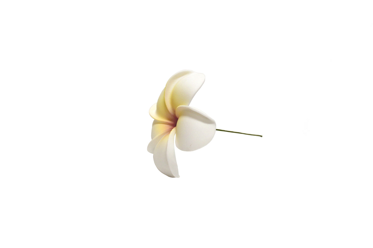 Foam Plumeria Stem Flower - Soft Yellow/Red