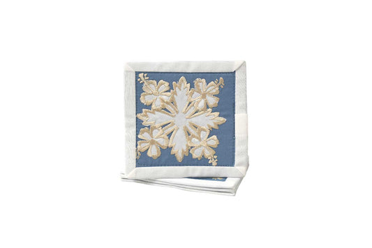 Quilted Bundle Coaster - White/Blue