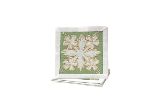 Quilted Bundle Coaster - White/Green