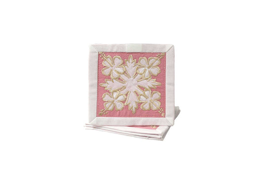 Quilted Bundle Coaster - White/Pink