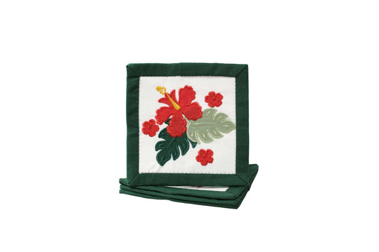 Quilted Bundle Coaster - Hunter/Red