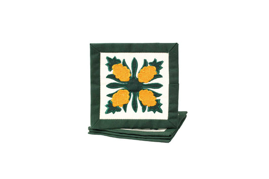 Quilted Bundle Coaster - Hunter/Yellow