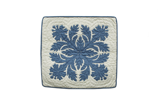 Quilted Pillow Cases - Cream Blue