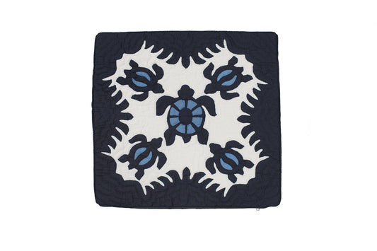 Quilted Pillow Cases - Navy/Blue