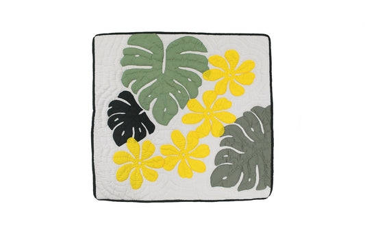 Quilted Pillow Cases - Cream/Yellow