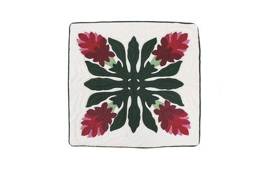 Quilted Pillow Cases - Cream/Hunter