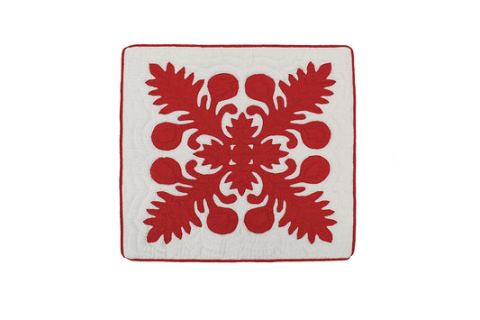Quilted Pillow Cases - Cream/Red